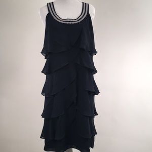 ✅ SOLD Navy Ruffle Sleeveless Dress - Robbie Bee 10p